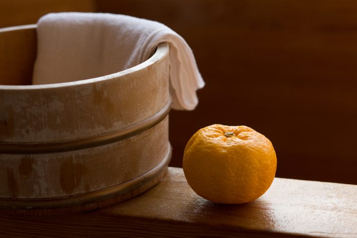 柚子と風呂桶